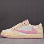 나이키 【PK공장】 x 트래비스 스캇 에어조던 1 레트로 로우 OG SP 샤이 핑크 IQ7604-100