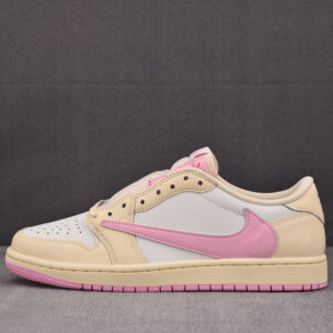 나이키 【PK공장】 x 트래비스 스캇 에어조던 1 레트로 로우 OG SP 샤이 핑크 IQ7604-100