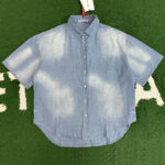 아크네 【잔디집】 로고 스탬프 버튼업 셔츠（레어）