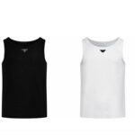 프라다 【잔디집2】 트라이앵글 로고 코튼 탱크탑（세븐）