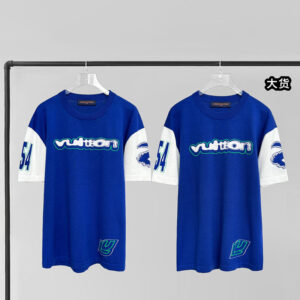 루이비통 【YD공장】 24SS 크루넥 반팔 티셔츠 코튼 인타르시아