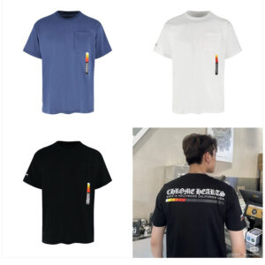 크롬하츠 【잔디집2】 헐리우드 그라데이션 로고 반팔 티셔츠（세븐）