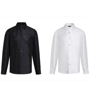 루이비통 【잔디집2】 다미에 자카드 롱 슬리브드 실크 셔츠（세븐）