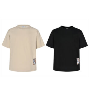 버버리 【잔디집2】 체크 라벨 코튼 티셔츠（세븐）