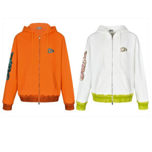 디올 【잔디집2】 x KAWS 로고 후드 집업（세븐）