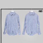 보테가베네타 【YD공장】 크러쉬드 포플린 테크 셔츠 블루