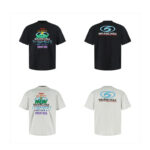 발렌시아가 【잔디집2】 서퍼 멀티 레터링 코튼 반팔 티셔츠（세븐）