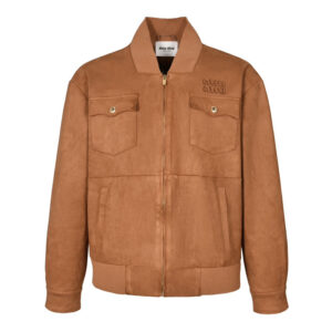 미우미우 [잔디집2] 24FW 자켓 스웨이드 나파 가죽 로고 (세븐)