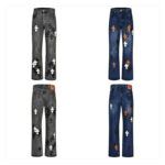 크롬하츠 【잔디집2】 플레어니 크로스 패치 데님 진（세븐）