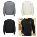 프라다 【잔디집2】 로고 울 캐시미어 크루넥 스웨터（세븐）