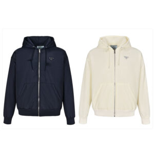 프라다 [잔디집2] 23FW 트라이앵글 로고 리버서블 후디 자켓 (세븐)