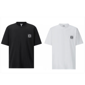 로에베 【잔디집2】 아나그램 코튼 반팔 티셔츠（세븐）