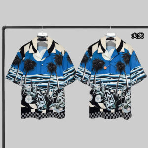 루이비통 【YD공장】 다미에 프린티드 비스코스 반팔 셔츠