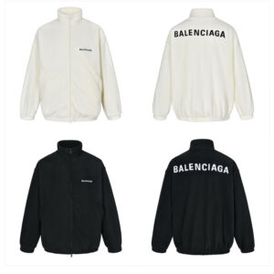 발렌시아가 【잔디집2】 로고 코튼 저지 트랙 재킷（세븐）