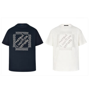 루이비통 【잔디집2】 MLVD 퍼렐 자수 시그니처 코튼 반팔 티셔츠（세븐）