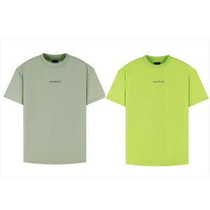 발렌시아가 【잔디집2】 로고 자수 코튼 반팔 티셔츠（세븐）