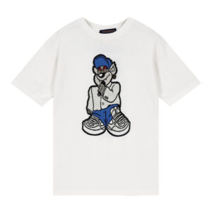 루이비통 【잔디집2】 캐릭터 옵티컬 그래픽 반소매 니트（세븐）