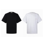 셀린느 【잔디집2】 미니 트리옹프 로고 코튼 저지 루즈 티셔츠 （세븐）