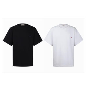 셀린느 【잔디집2】 미니 트리옹프 로고 코튼 저지 루즈 티셔츠 （세븐）