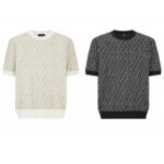 펜디 【잔디집2】 FF 점퍼 페브릭 반팔 스웨트 니트（세븐）