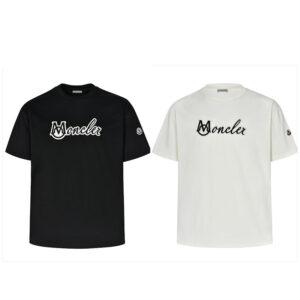 몽클레어 【잔디집2】 바시티 로고 코튼 티셔츠（세븐）