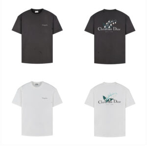 디올 【잔디집2】 Couture 꾸뛰르 디스트레스드 크루넥 반팔 티셔츠（세븐）