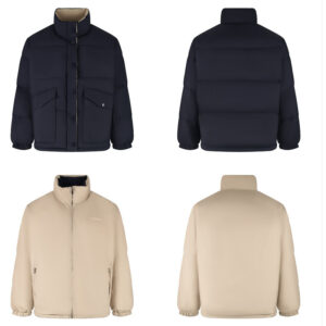 미우미우 【잔디집2】 리버서블 테크니컬 퐁제 다운 자켓（세븐）