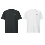 프라다 【잔디집2】 트라이앵글 로고 크루넥 반팔 티셔츠（세븐）