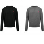 아미 【잔디집2】 （세븐） 하트 로고 크루넥 니트