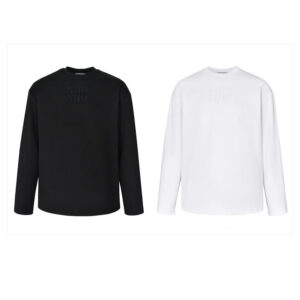 미우미우 【잔디집2】 (세븐) 자수 로고 코튼 롱 슬리브 티셔츠