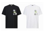 디올 【잔디집2】 1947 마운틴 자수 패치 코튼 저지 티셔츠 （세븐）