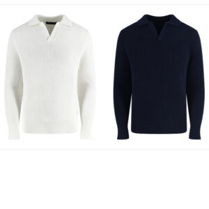 프라다 【잔디집2】 리브드 니트 폴로 스웨터（세븐）