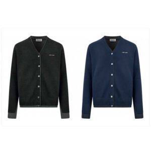 미우미우 【잔디집2】 로고 캐시미어 스웨터 가디건（세븐）