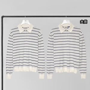미우미우 [YD공장] 폴로 티셔츠 로고 스트라이프