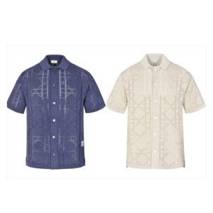 디올 【잔디집2】 까나쥬 니트 반팔 셔츠（세븐）