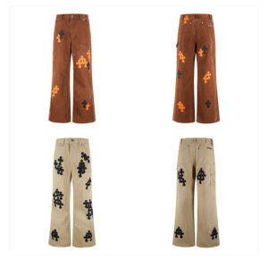 크롬하츠 【잔디집2】 멀티 크로스 패치 팬츠（세븐）