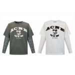 아크네 【잔디집2】 레이어드 롱슬리브 티셔츠（세븐）