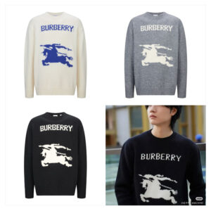 버버리 【잔디집2】 EKD 로고 캐시미어 니트 스웨터（세븐）