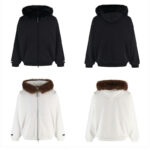 발렌시아가 【잔디집2】 （세븐） 플러피 후드 집업 자켓