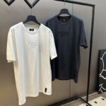 펜디 【사슬공장】 3D 코튼 자수 반팔 티셔츠