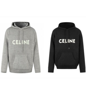 셀린느 [잔디집2] 리브드 후드 스웨터 울 로고