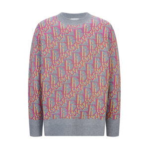 디올 【잔디집2】 23SS 오블리크 니트 스웨터 핑크（세븐）