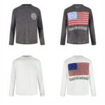 크롬하츠 【잔디집2】 USA 빈티지 아메리칸 플래그 롱슬리브 티셔츠（세븐）