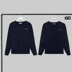 미우미우 【YD공장】 로고 롱 슬리브 티셔츠 코튼 저지