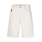 루이비통 【잔디집2】 시그니처 패치 화이트 데님 숏 팬츠（세븐）