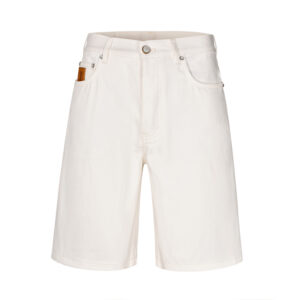 루이비통 【잔디집2】 시그니처 패치 화이트 데님 숏 팬츠（세븐）