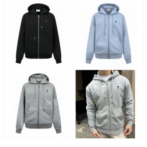 아미 【잔디집2】 드 꾀흐 스몰 하트 로고 후드 집업 （세븐）