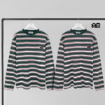 미우미우 [YD공장] 긴팔 티셔츠 로고 패치 스트라이프