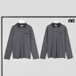 미우미우 【YD공장】 스트라이프 폴로 탑 로고 라벨