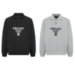 프라다 【잔디집2】 자카드 니트 로고 폴로 셔츠（세븐）